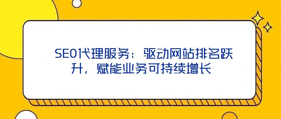  SEO代理服務(wù)：驅(qū)動網(wǎng)站排名躍升，賦能業(yè)務(wù)可持續(xù)增長