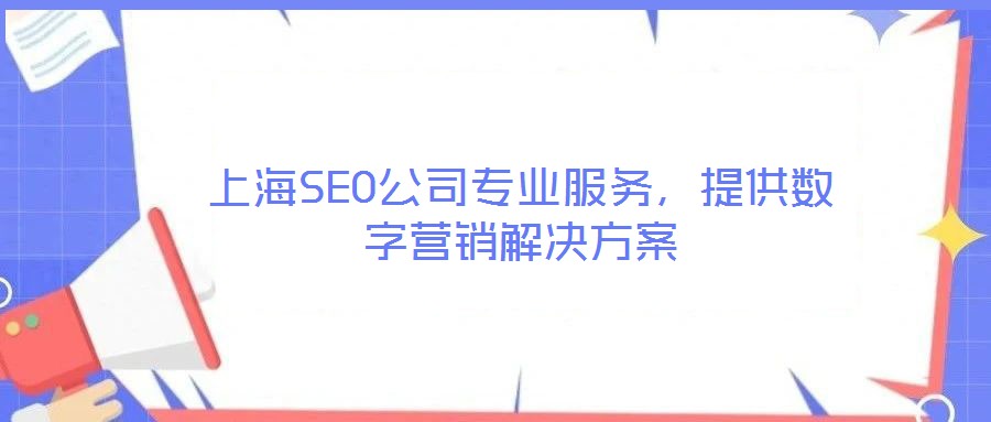 上海SEO公司專業(yè)服務(wù)，提供數(shù)字營銷解決方案