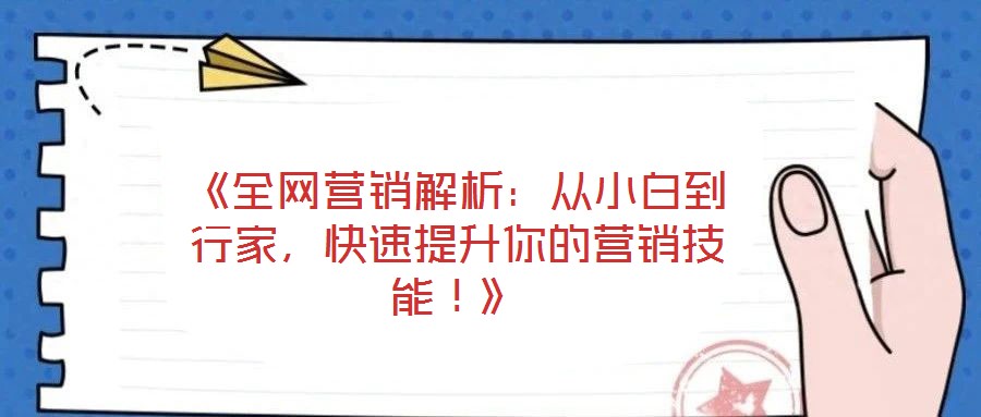 《全網營銷解析：從小白到行家，快速提升你的營銷技能！》