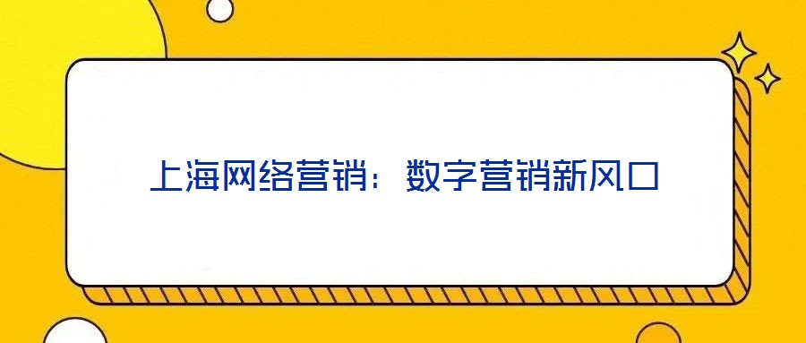 上海網(wǎng)絡(luò)營銷：數(shù)字營銷新風(fēng)口