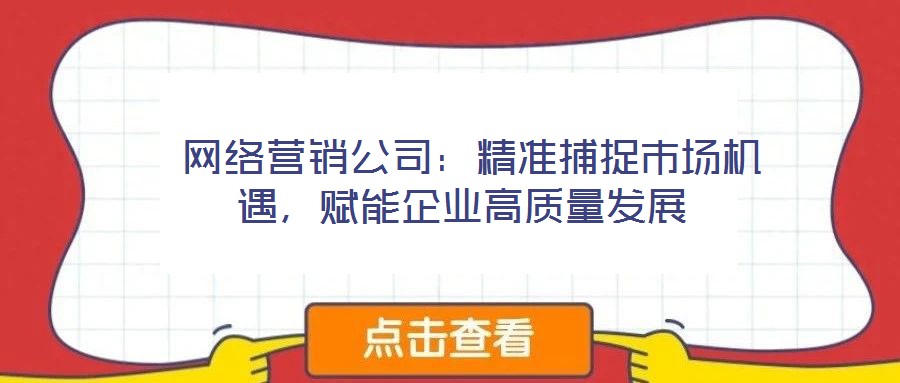  網(wǎng)絡營銷公司：精準捕捉市場機遇，賦能企業(yè)高質(zhì)量發(fā)展