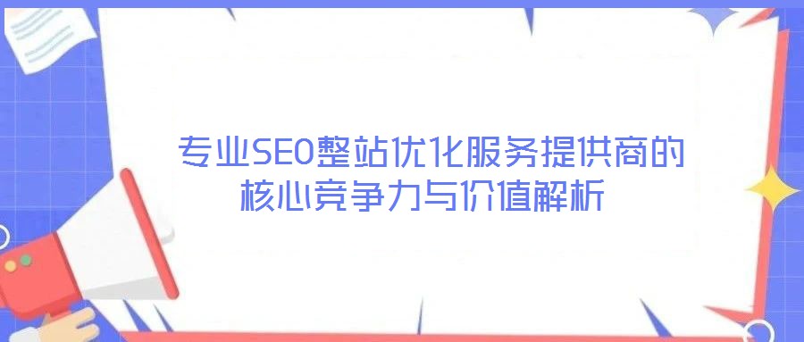  專業(yè)SEO整站優(yōu)化服務(wù)提供商的核心競(jìng)爭(zhēng)力與價(jià)值解析