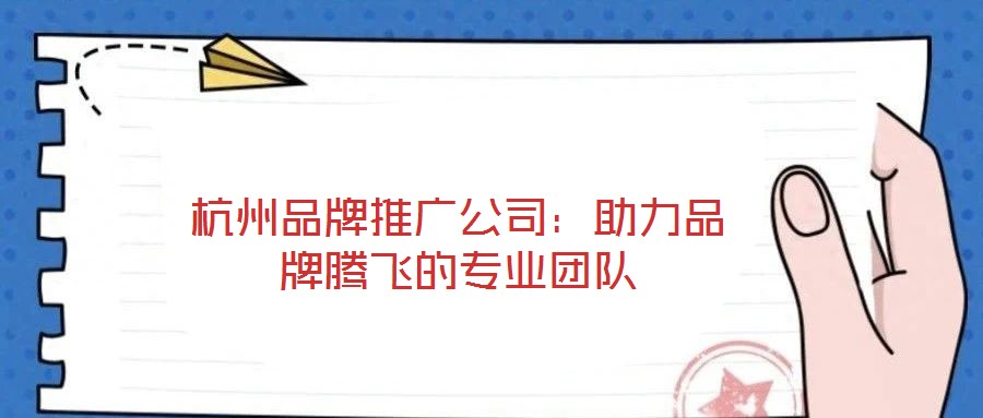 杭州品牌推廣公司：助力品牌騰飛的專業團隊