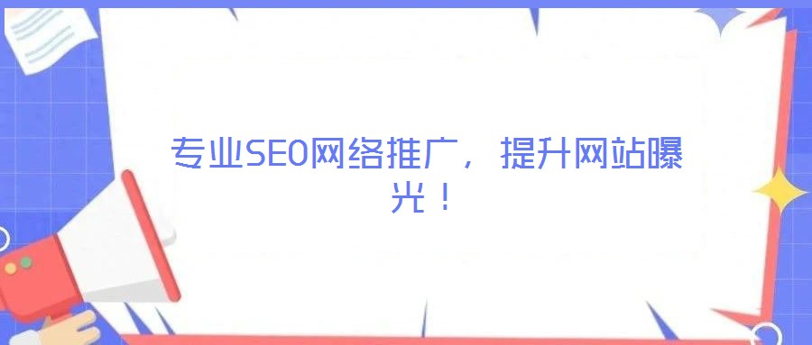 專業(yè)SEO網(wǎng)絡(luò)推廣，提升網(wǎng)站曝光！