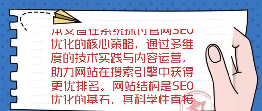 本文旨在系統(tǒng)探討官網(wǎng)SEO優(yōu)化的核心策略，通過多維度的技術(shù)實踐與內(nèi)容運營，助力網(wǎng)站在搜索引擎中獲得更優(yōu)排名。網(wǎng)站結(jié)構(gòu)是SEO優(yōu)化的基石，其科學(xué)性直接影響搜索引擎
