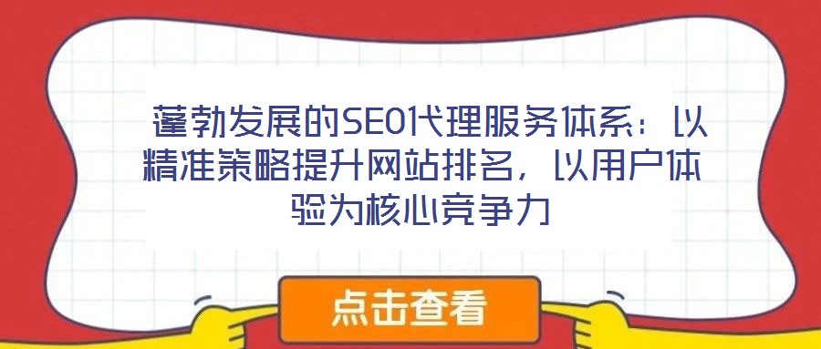  蓬勃發(fā)展的SEO代理服務(wù)體系：以精準(zhǔn)策略提升網(wǎng)站排名，以用戶體驗為核心競爭力