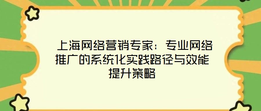  上海網(wǎng)絡(luò)營銷專家：專業(yè)網(wǎng)絡(luò)推廣的系統(tǒng)化實踐路徑與效能提升策略