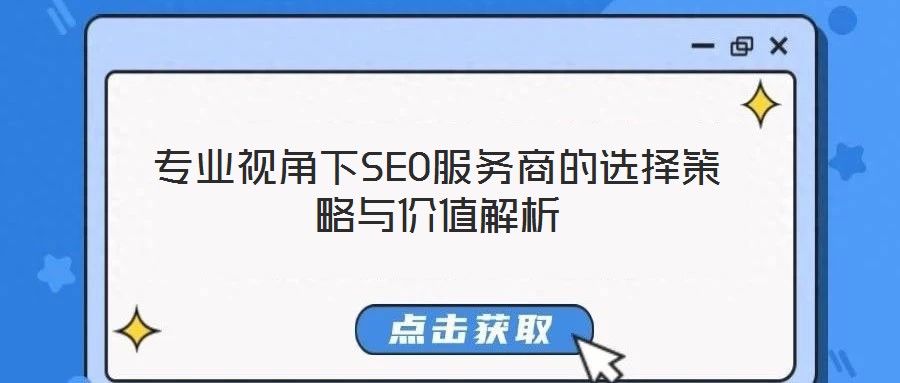 專業(yè)視角下SEO服務商的選擇策略與價值解析